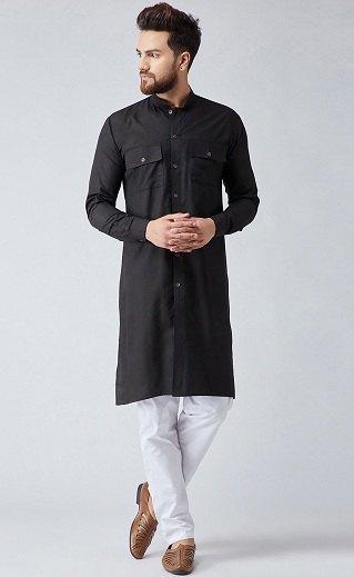 Siyah Pathani Kurta Pijama