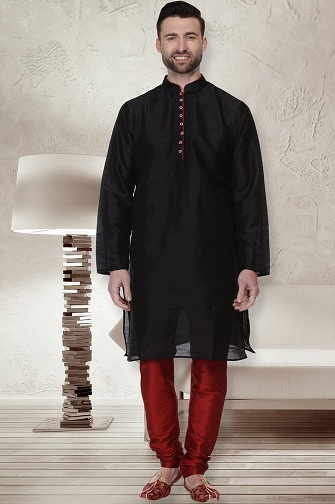 Düz Sade Siyah Kurta Pijama