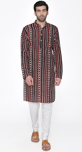 Siyah Çizgili Kurta Pijama