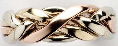 Dėlionės žiedas aukso spalvos