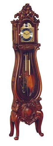 Baroko stiliaus medinis senelio laikrodis