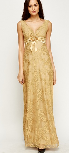 Altın Uzun Elbise