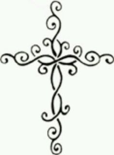 Henna kryžiaus tatuiruotės dizainas
