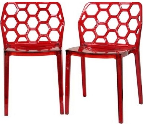 Korinio dizaino plastikinė valgomojo kėdė