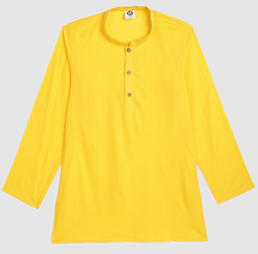 Sarı Düz ​​Gömlek Kurta