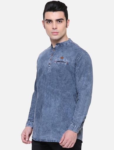 Denim Uzun Kollu Kurta Gömlek