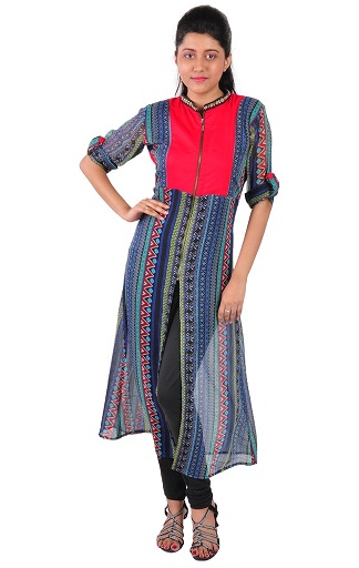 Baskılı Georgette Kurtis