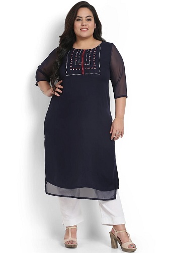 Büyük Beden Georgette Kurtis