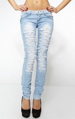 Sıkıntılı Denim Skinny Jeans