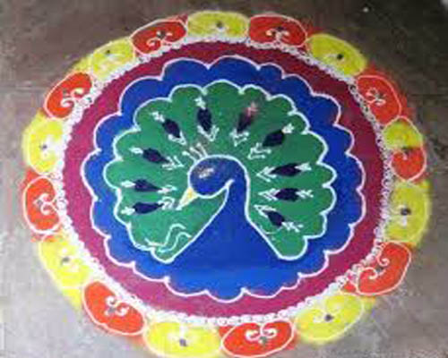 Lengvas ir spalvingas Rangoli dizainas