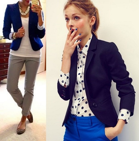 Lacivert Trendy Blazer Bayan