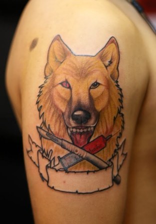 Dingo gyvūnų tatuiruotė