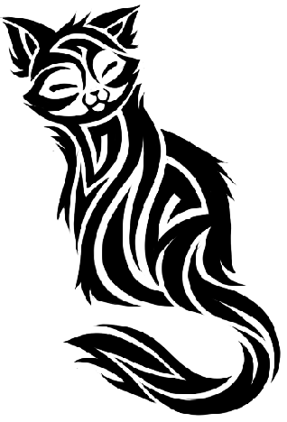 Tribal Kedi Hayvan Dövme Tasarımı