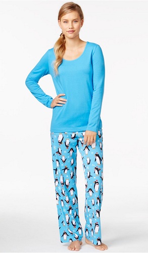 Mėlynos pižamos rinkiniai su rankovėmis