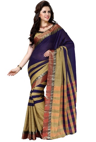 Mėlyna medvilnė Fancy Saree