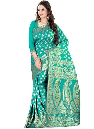 Gök Mavisi Banarasi Saree