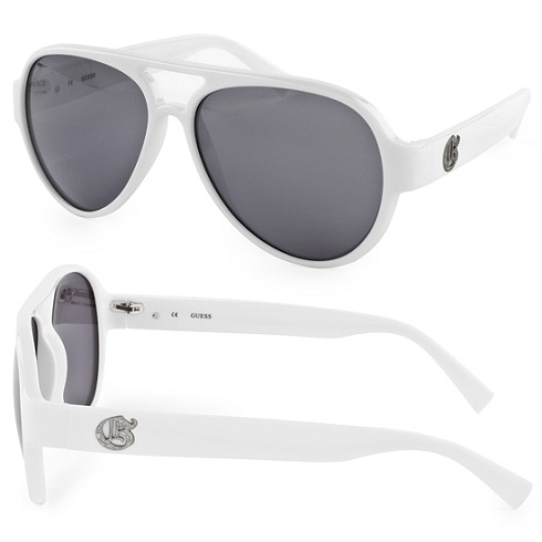 Baltų rėmelių vyriški akiniai nuo saulės