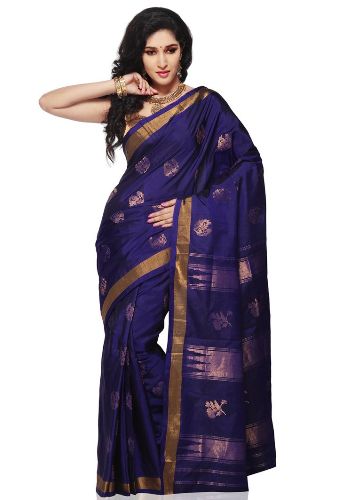 Atsitiktinis mėlynas Uppada Saree