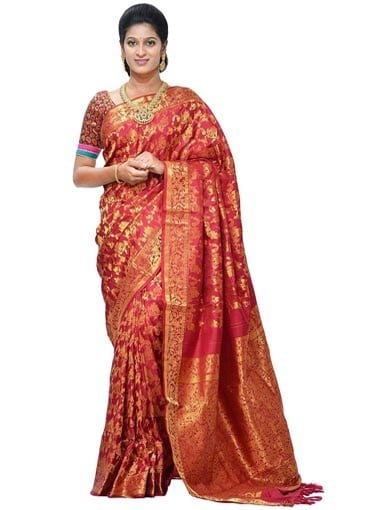 Viliojantis Red Uppada Saree