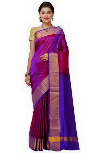 Çok Renkli Düz Uppada Pattu Saree