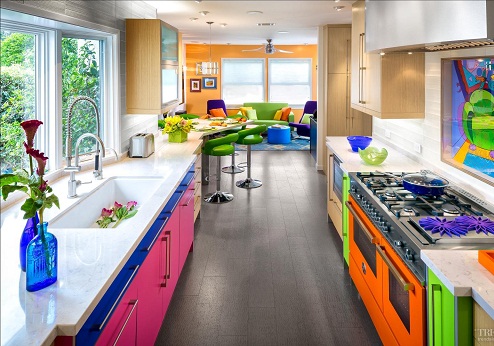 Renkli mutfak tasarım fikirleri