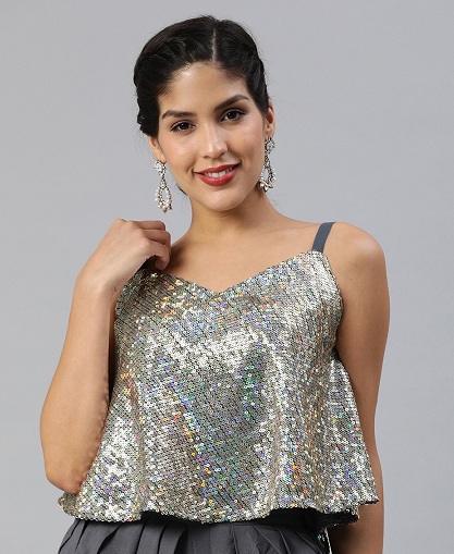 „Partywear Sequin“ rankovės be rankovių