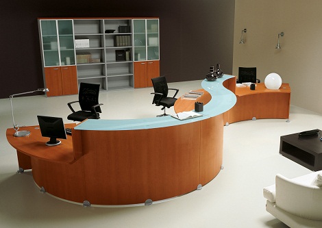 Modern Resepsiyon Ofis Masa Tasarımı