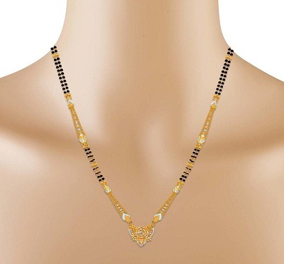 Basit ve Şık Stil Mangalsutra Çift Zincir