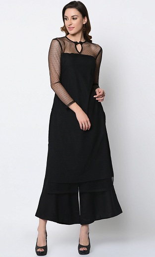 „Black Net Kurti“ su „Palazzo“