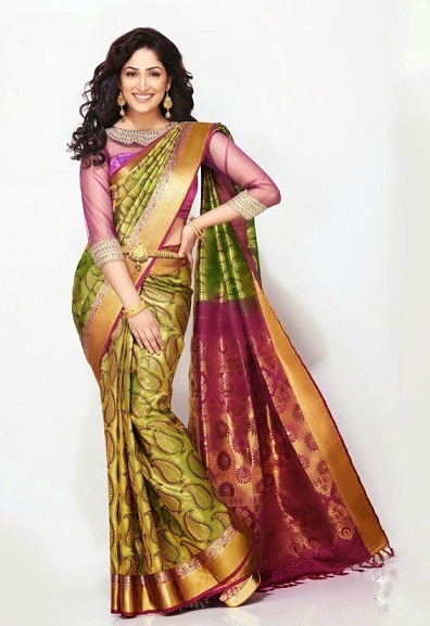 Unikali Kanchipuram Saree