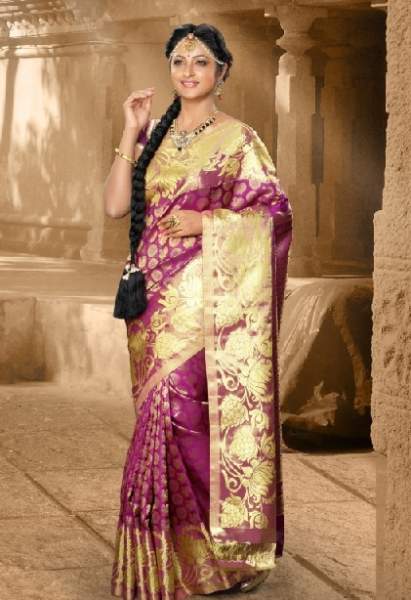 İlahi Mor Kanchipuram Saree