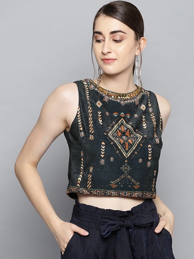 Dizaineris „Velvet Crop Top“