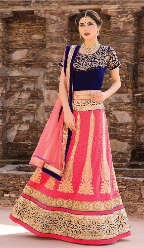 Kadife Bluzlu Lehenga