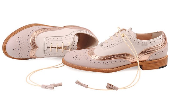 Püsküllü Rose Gold Brogues