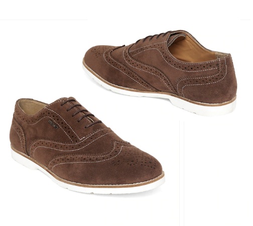 Apvalus kojų pirštas Suede Brogues