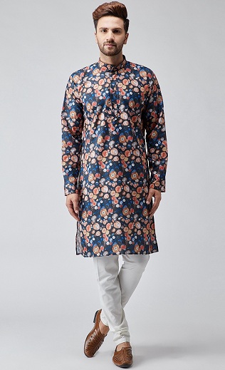 Erkek Pamuk Baskılı Kurta