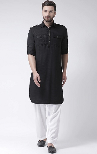 Juoda Pathani Kurta vyrams