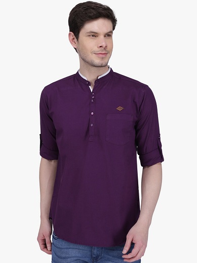 Erkek Keten Kısa Kurta