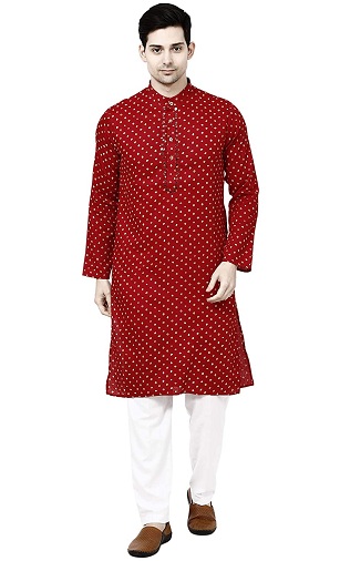 Erkekler için Bandhani Kurta