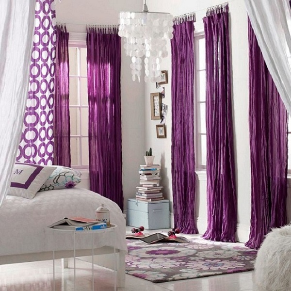 Renkli Perde Yatak Odası İç Tasarımı