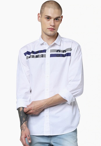 „Jack and Jones“ balti laisvalaikio marškinėliai