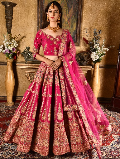 Nişan İçin Ağır Lehenga Saree