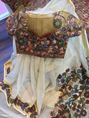 Kalamkari Parçalı Güzel İpek Bluz