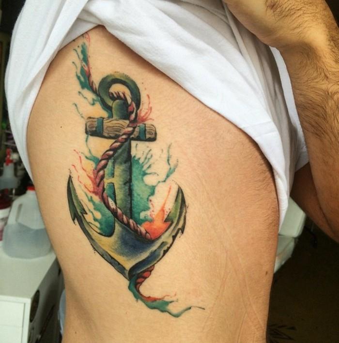 Τρισδιάστατη άγκυρα ιδέα τατουάζ για άνδρες