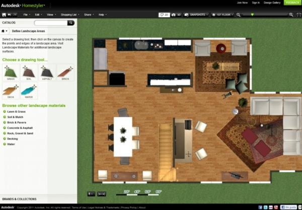 Τρισδιάστατος προγραμματιστής δωματίων Autodesk Homestyler σχεδιασμός σαλονιών δωρεάν