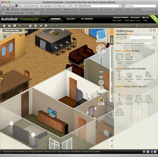 3D σχεδιαστής δωματίων online Autodesk Homestyler σχεδιασμός διαμερισμάτων