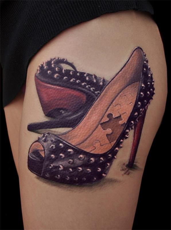 Τρισδιάστατο τατουάζ γυναικεία παπούτσια
