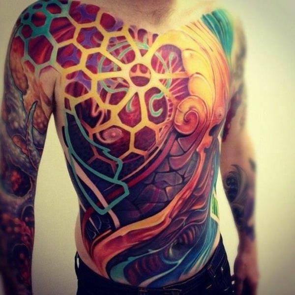 Τρισδιάστατα τατουάζ ολόσωμο πολύχρωμο τατουάζ