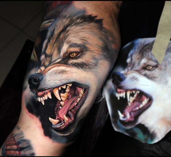 Τρισδιάστατα ρεαλιστικά τατουάζ λύκου