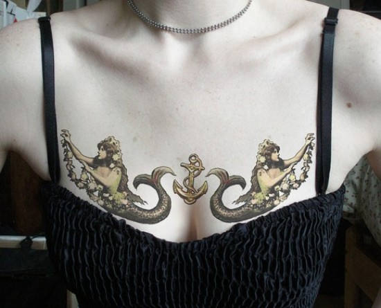 Göğüste Manzara Biçimli Dövme Tasarımları